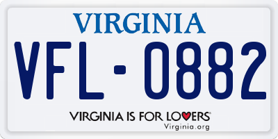 VA license plate VFL0882