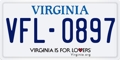 VA license plate VFL0897