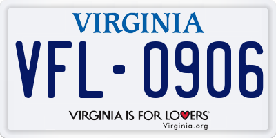 VA license plate VFL0906