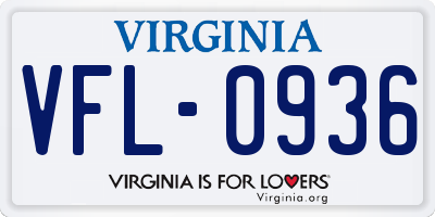 VA license plate VFL0936