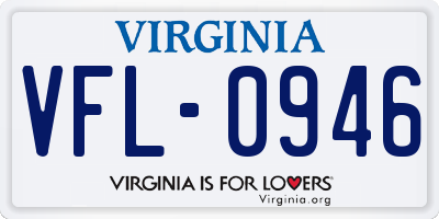 VA license plate VFL0946