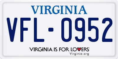 VA license plate VFL0952
