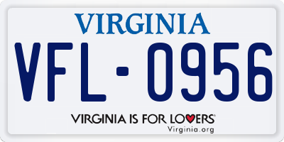 VA license plate VFL0956