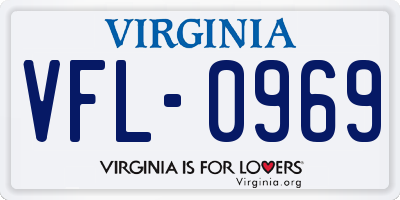 VA license plate VFL0969