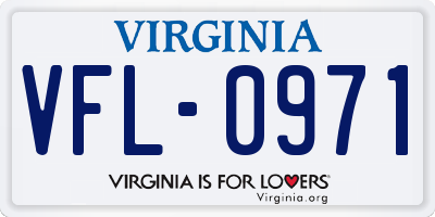 VA license plate VFL0971