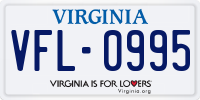 VA license plate VFL0995