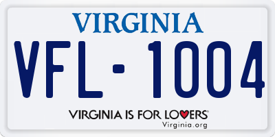 VA license plate VFL1004