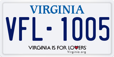 VA license plate VFL1005