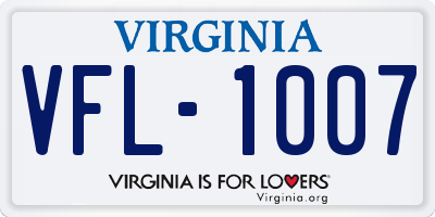 VA license plate VFL1007