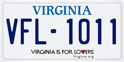 VA license plate VFL1011