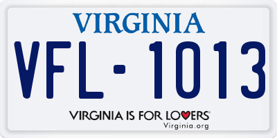VA license plate VFL1013