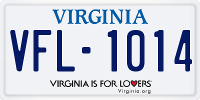 VA license plate VFL1014