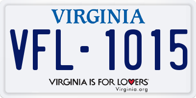 VA license plate VFL1015