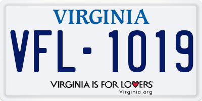 VA license plate VFL1019