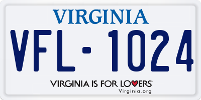 VA license plate VFL1024