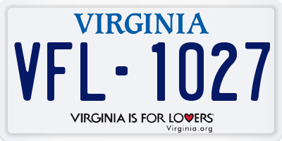 VA license plate VFL1027