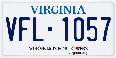 VA license plate VFL1057