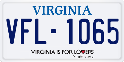 VA license plate VFL1065