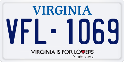 VA license plate VFL1069