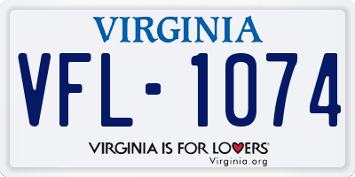 VA license plate VFL1074