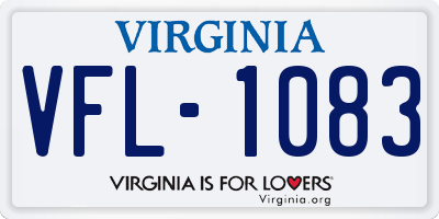 VA license plate VFL1083