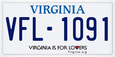 VA license plate VFL1091