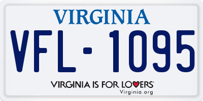 VA license plate VFL1095