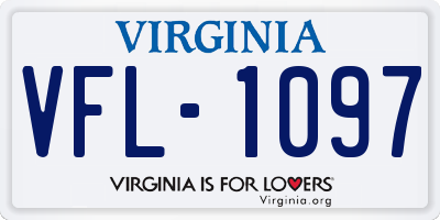 VA license plate VFL1097