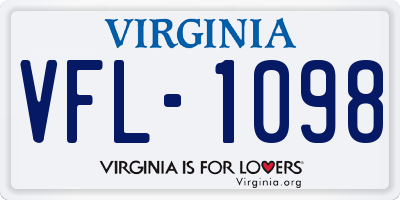 VA license plate VFL1098