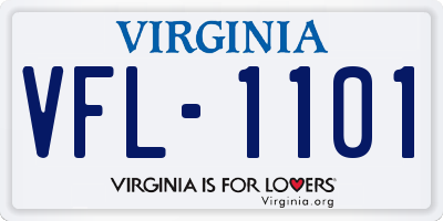 VA license plate VFL1101