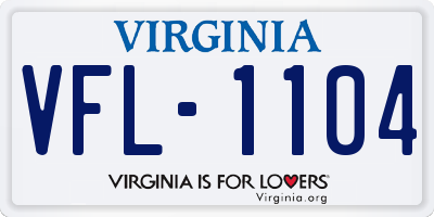 VA license plate VFL1104