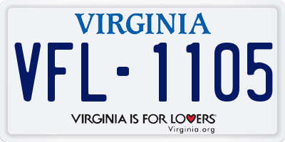 VA license plate VFL1105