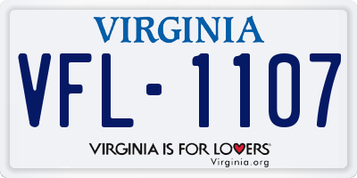 VA license plate VFL1107