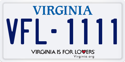 VA license plate VFL1111