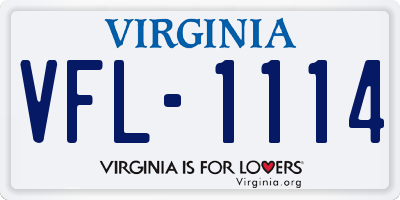 VA license plate VFL1114