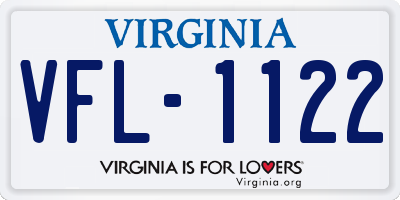 VA license plate VFL1122