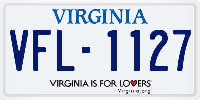 VA license plate VFL1127