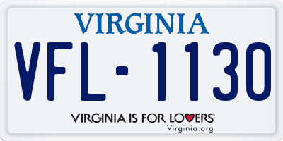 VA license plate VFL1130