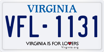 VA license plate VFL1131