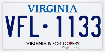 VA license plate VFL1133