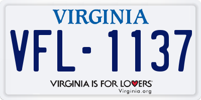 VA license plate VFL1137