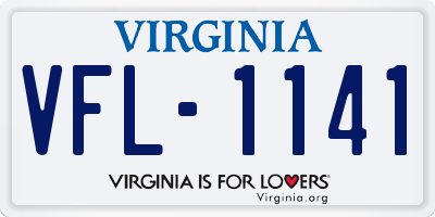 VA license plate VFL1141