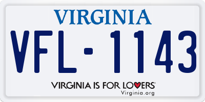 VA license plate VFL1143