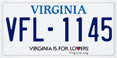 VA license plate VFL1145