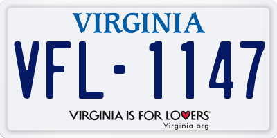 VA license plate VFL1147