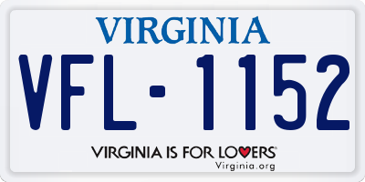 VA license plate VFL1152