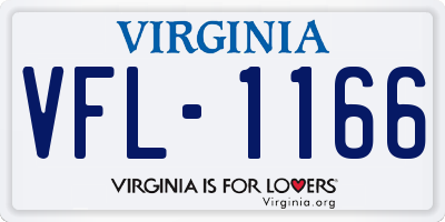 VA license plate VFL1166