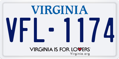 VA license plate VFL1174