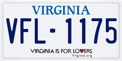 VA license plate VFL1175