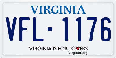 VA license plate VFL1176